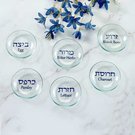 משטחי צלחות הסדר מזכוכית | פסח | יוּדָאִיקָה